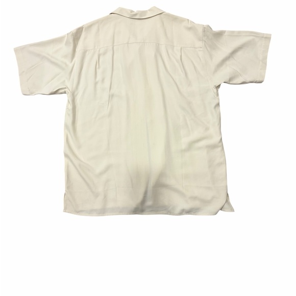 Bobby Chan Cream Silk Button Down Shirt with Red Dice Size M - Picture 5 of 5